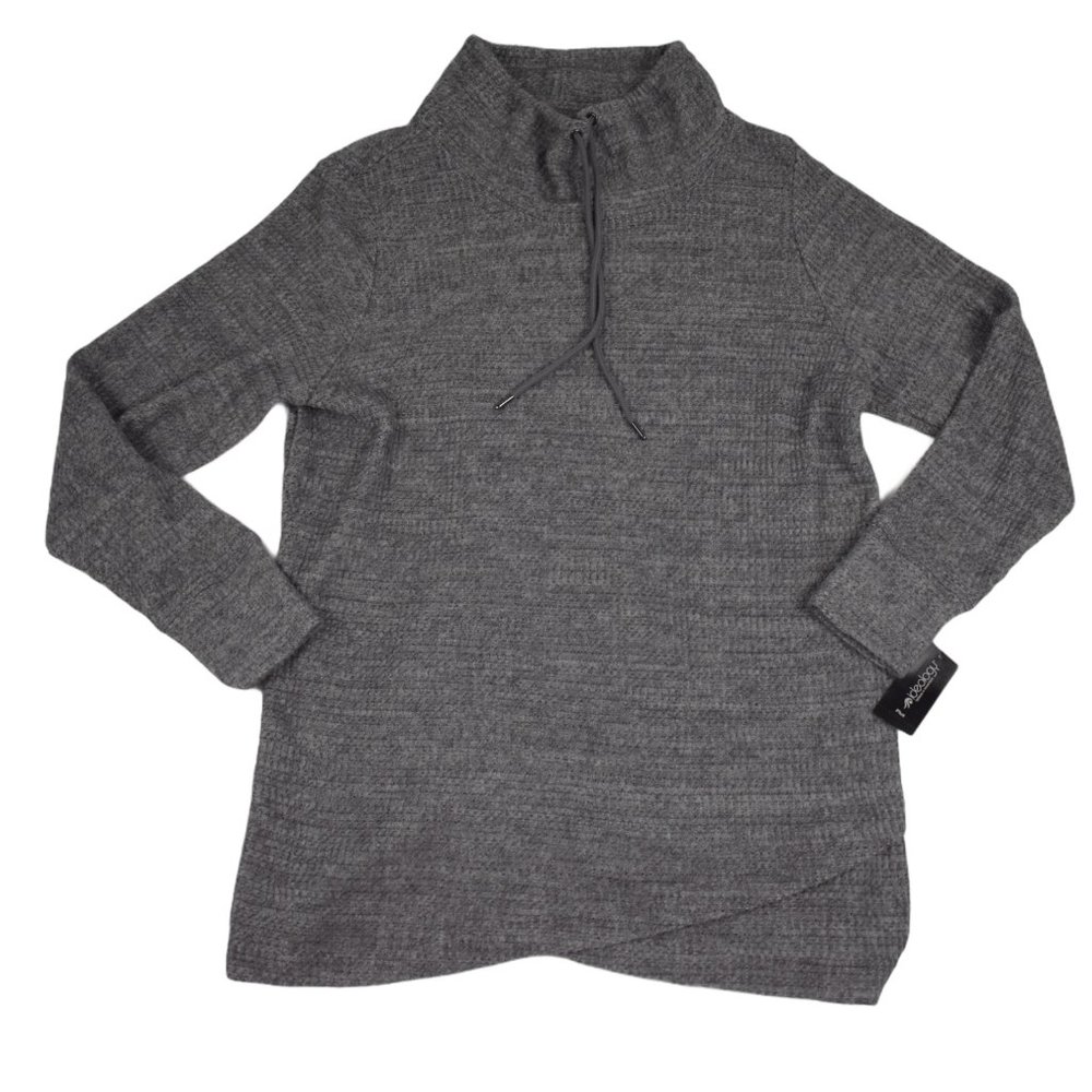 Ideology Gray  Long Sleeve Cowl Neck Sweater - Picture 2 of 5